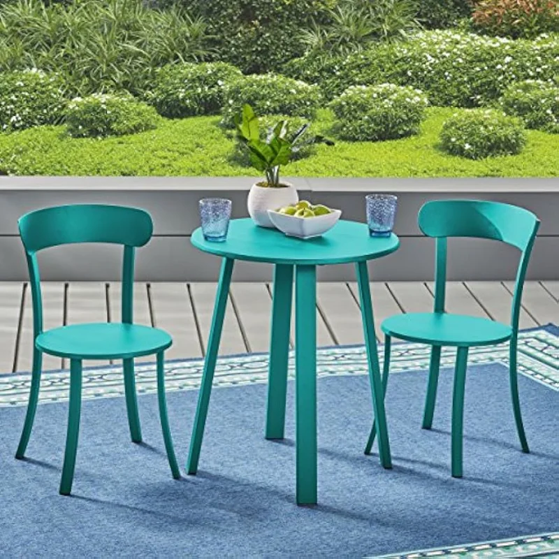 Christopher Knight Home Kelly Outdoor Bistro Set, Matte Teal patio furniture set  outdoor furniture for balcony