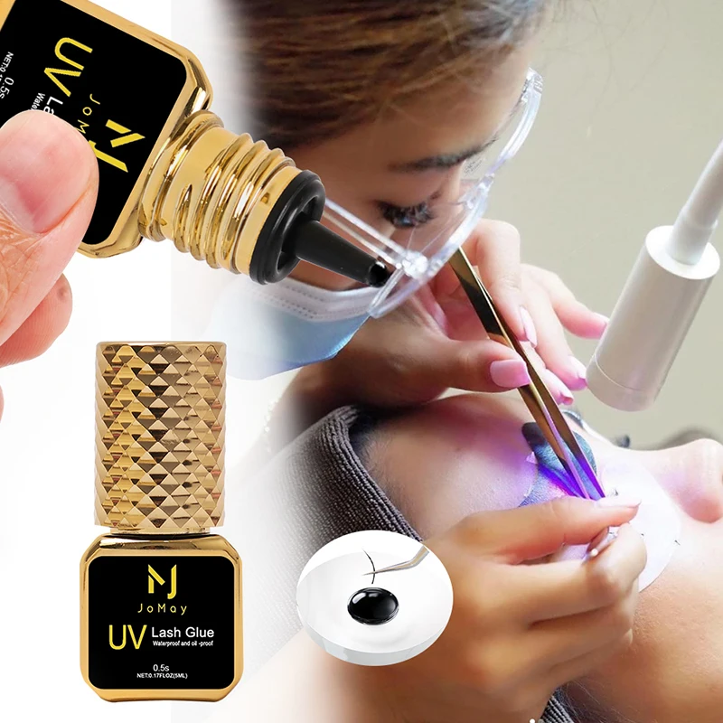 JOMAY 0.5Sec Eyelash Extension Glue Black Fast Dry UV Lashes Glue Black Eyelash Glue Lash Remover For UV Eyelash Extension 6