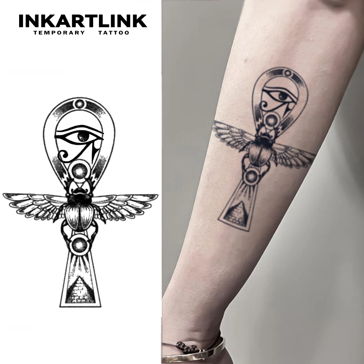 Croix De Ankh Et Oeil D Horus Tatouage