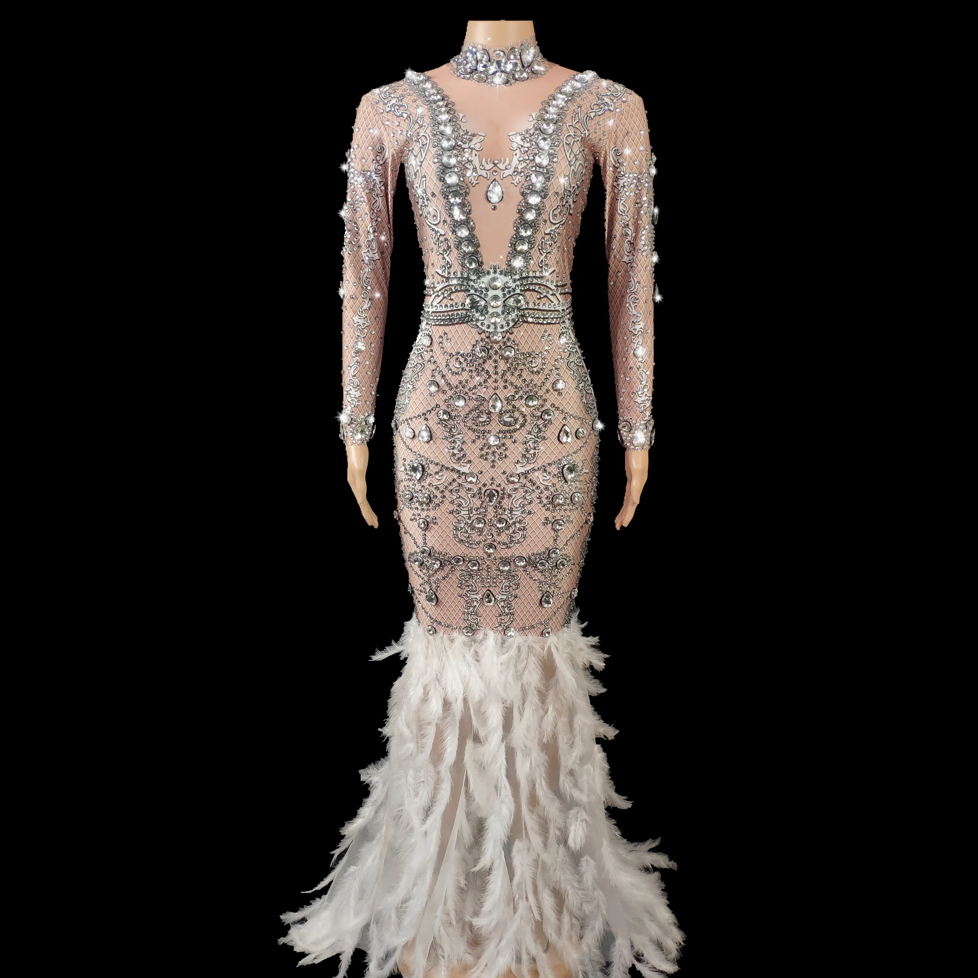 Sparkly Big Rhinestone Long Evening Birthday Dress Celebrate Luxurious Costume Dancer Flashing Dress Dress Party Wedding Guests - AliExpress 200000345 Sparkly Big Rhinestone Long Evening Birthday Dress Celebrate Luxurious Costume Dancer Flashing Dress Dress Party Wedding Guests - AliExpress 200000345