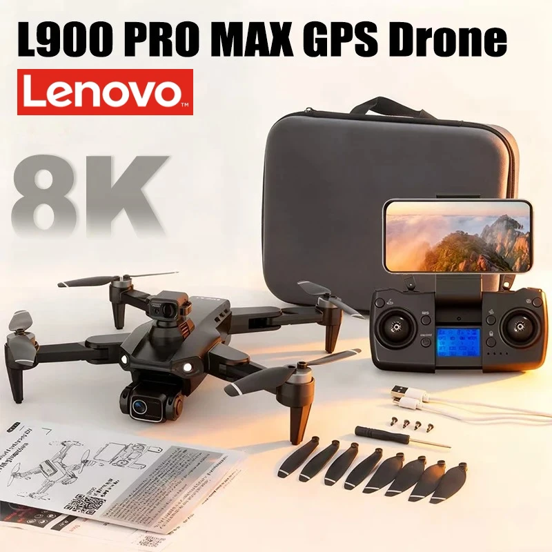 Drone L900 Pro Max 8K avec caméra, 3 batteries, GPS, pliable