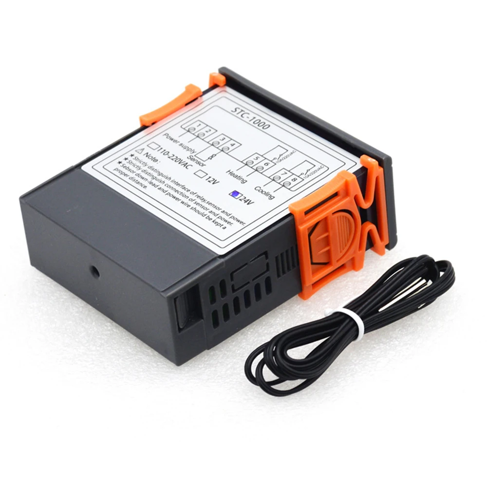 인큐베이터 온도 컨트롤러 온도 조절기 릴레이 가열 냉각 12V 24V 220V STC 3028 용 STC-1000 LED 디지털 온도 조절기
