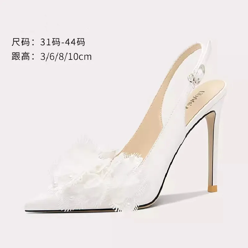 

Новинка весна-лето шелковые свадебные туфли с заостренным носком и жемчугом тонкие туфли на высоком каблуке женское платье универсальные большие и маленькие женские сандалии