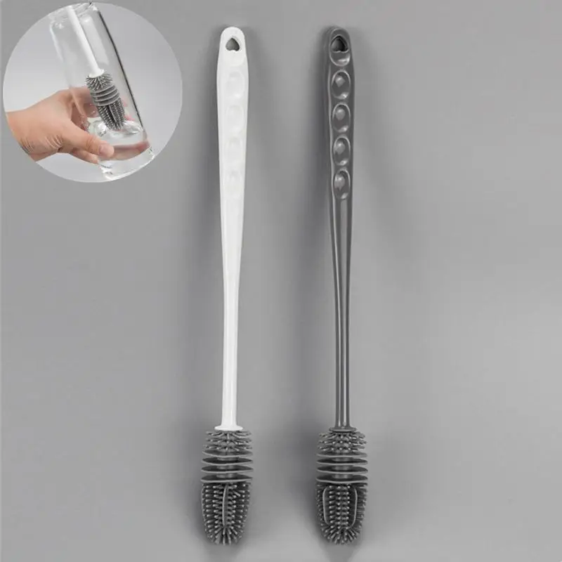 Long-handled Silicone Cup Brush Bottle Brush Insulation Cup Bottle Cleaning 360 Degree Glass Washing Baby Items cleaning brush bottle cleaning brush bottle brush cleaning brush set