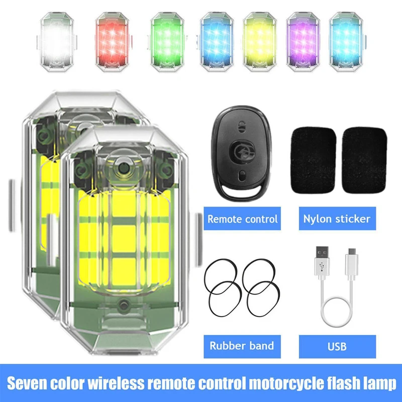 Wireless Remote Control LED Strobe Light for Motorcycle Car Bike