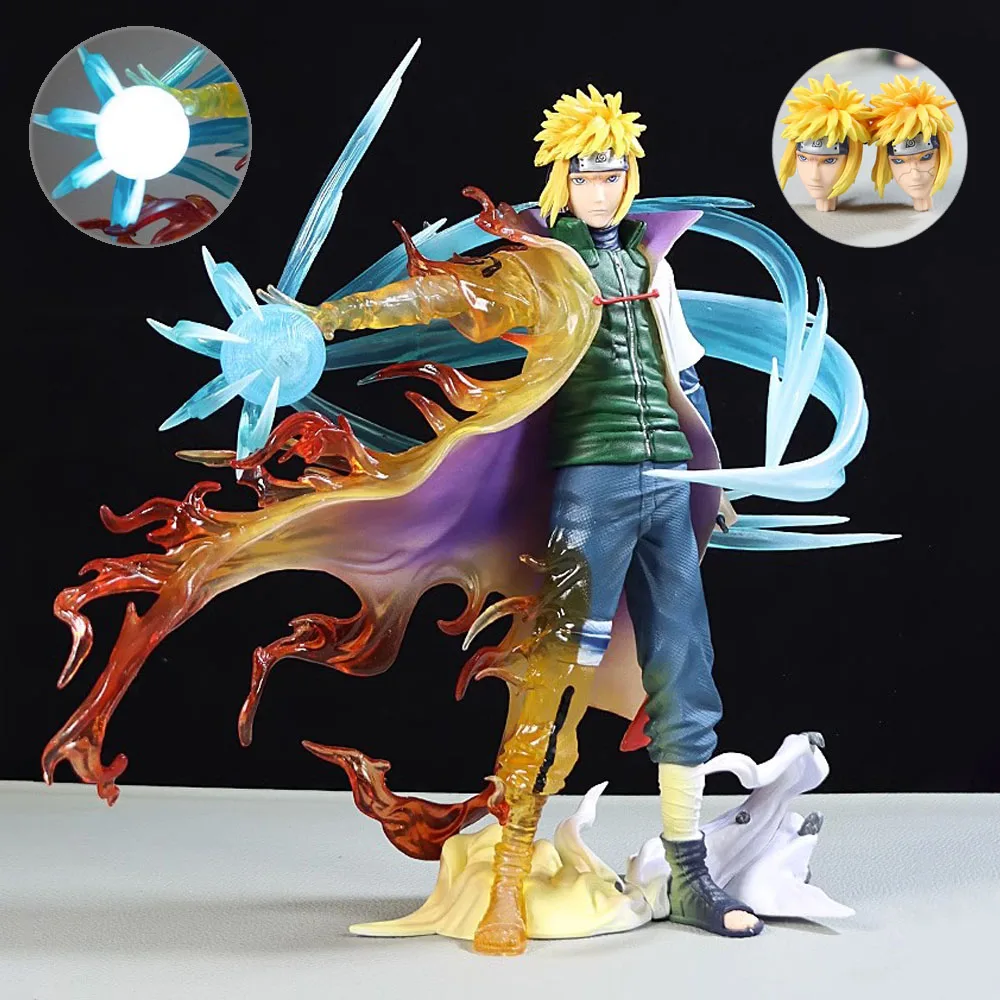 26cm Naruto Namikaze Minato Anime Figures Gk Figurine with LED Pvc