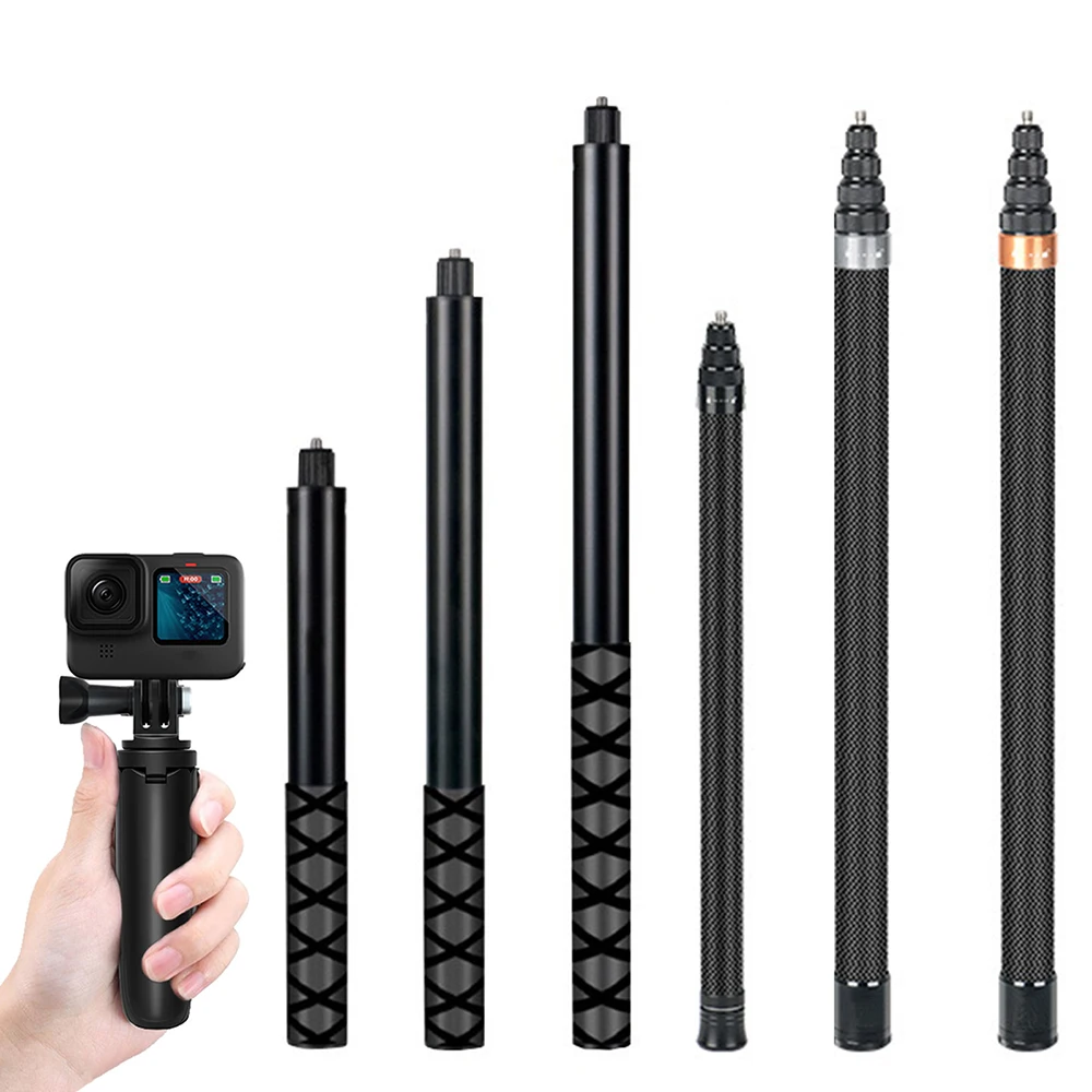 Carbon Fiber Invisible Extended Edition Selfie Stick for Insta360 X3 GO3 Action 4 Accessories for DJI GoPro 13 12 9