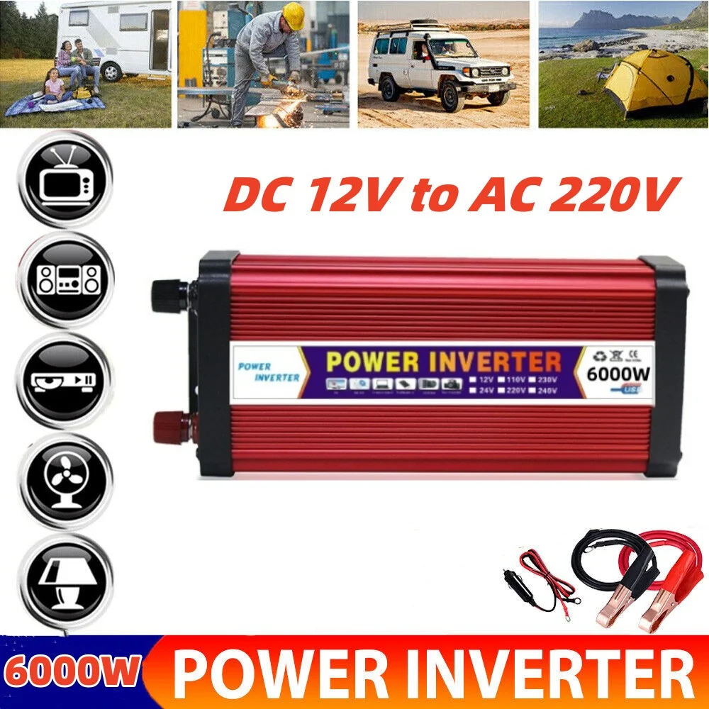 

Modified Sine Wave Inverter, Voltage Transformer, Power Converter, USB Solar Inverter, DC 12V to AC 110V 220V, 4000/5000/6000W