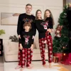 2024 New Year's Costumes Cartoon Elk Print Christmas Parent-child Matching Pajamas Set Boys Girls Sleepwear Xmas Family Look Pjs 1