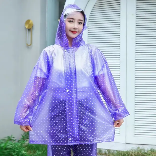 Férfi Női Esőkabátok Eső Nadrág Split Öltöny Cipzáras Bepattanás Dupla Réteg Védelem Kültéri Kerékpáros Mezőgazdasági Munka Otthoni Utazás - Image 2