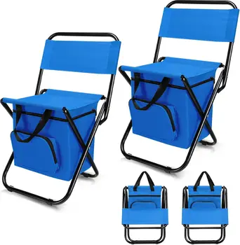 Outdoor Camping Chair Beach Fishing Chair with Cooler Bag Detachable Portable Folding Moon Chair Ultralight Outdoor Seat Tools