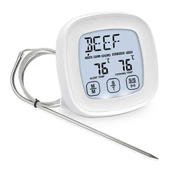 Stainless Steel Waterproof Digital Kitchen Thermometer (White)
