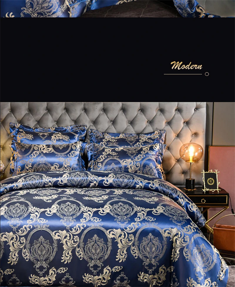 Luxury Satin Jacquard Bedding Set European Style Home Textile Bed Set Queen Size Soft Comfortable High End Duvet Cover Set King