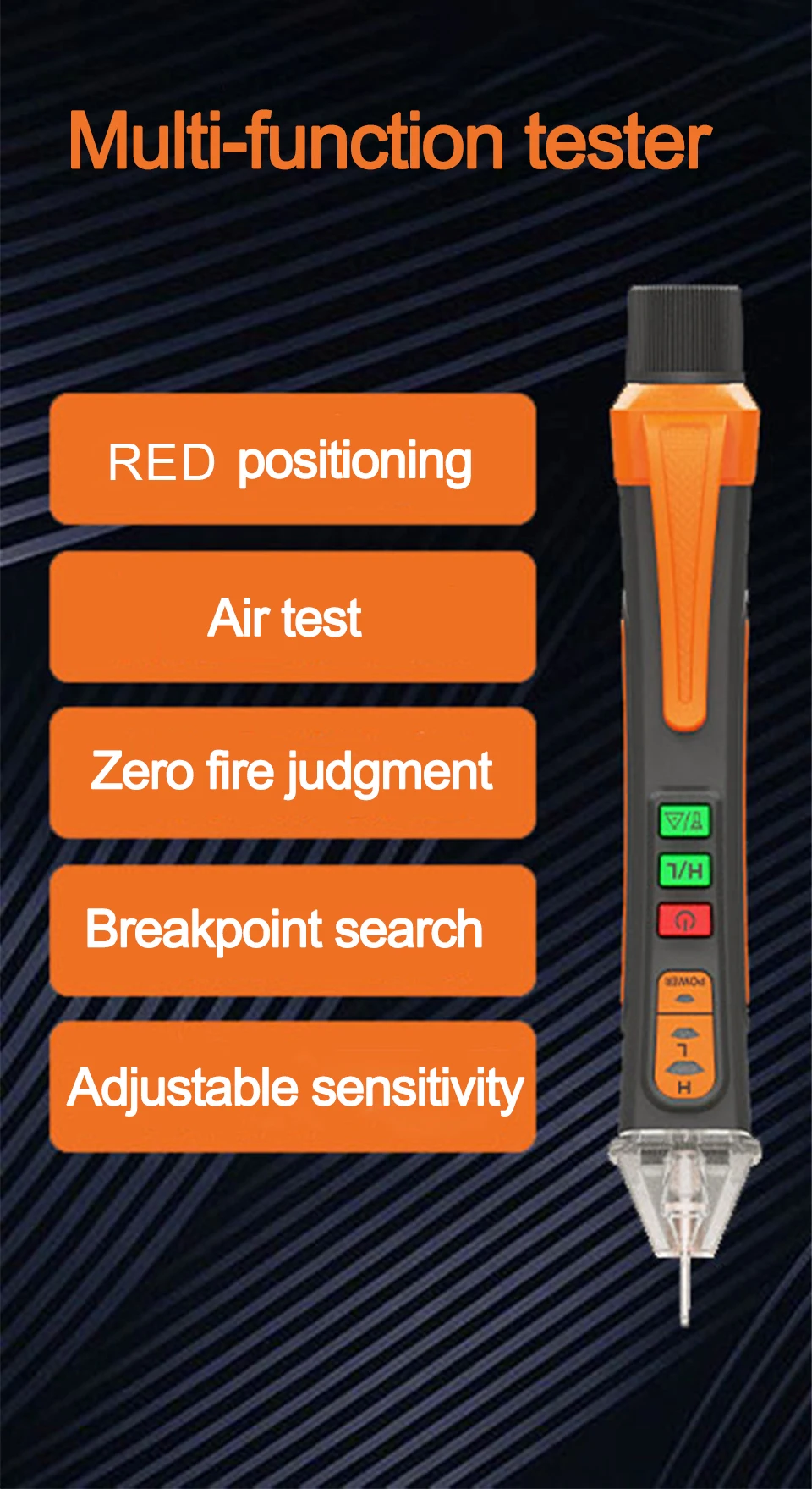 Smart Non-Contact Voltage Tester 12-1000V AC Voltage Detector Meter Tester Pen Sound Alarm Light Indicator With Flashlight steel hardness tester