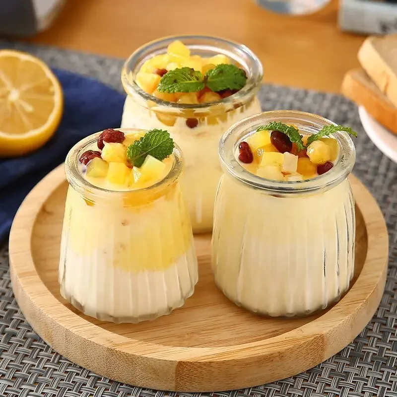 

Mold Container Baking Storage Pudding Lid Yogurt Bottle 5pc Milk Food Glass With Jar Tool Jelly Mousse DIY