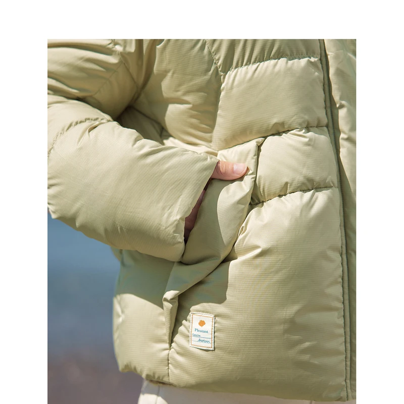 INMAN Women Down Jacket 2023 Winter Long Sleeve Stand Collar Loose Thickened Coat Fashion Versatile Green Coffee Warm Outwear