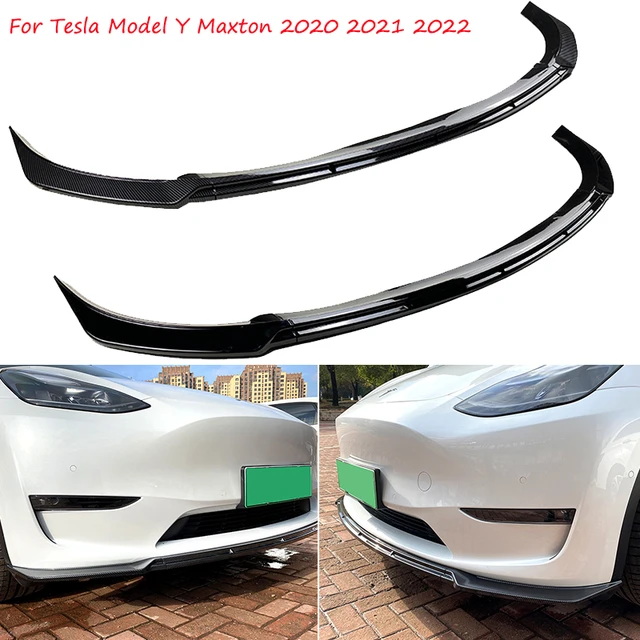 Pour Tesla modèle Y Brillant Noir Avant Lèvre Diffuseur Splitter Bodykit  Becquet