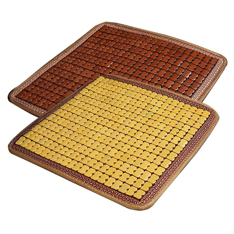 Bamboo Chair Seat Pad,Summer Office Chair Seat Cushion,Cooling Bamboo Car  Seat Mat,Summer Breathable Car Seat Cover Cushion for Auto Supplies Office  Chair - Narrow edge - Coffee color 