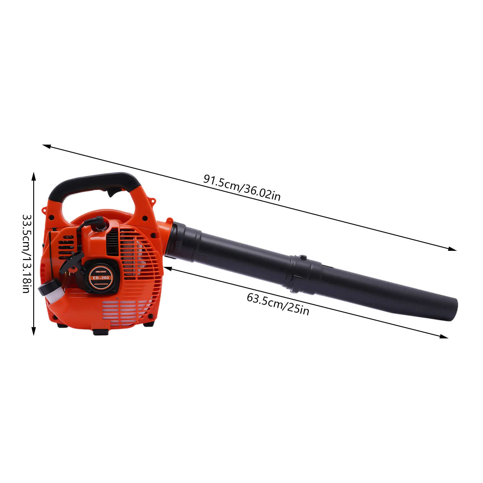 Portable Gasoline Leaf Blower with High-Performance 2-Stroke Engine, 4.59ft³/h Airflow, Anti-Suction Mesh, and Comfortable 4