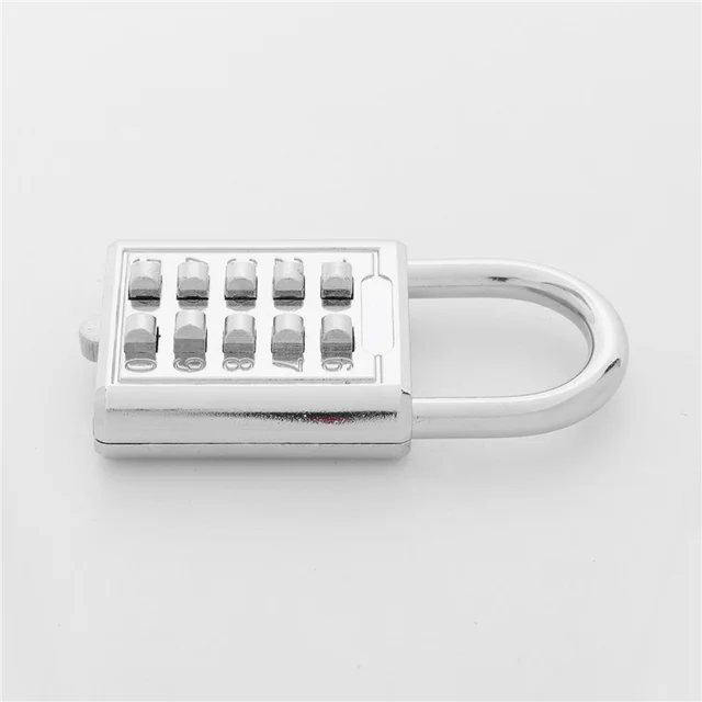 AA84 3X Anti-Theft Button Combination Padlock Digit Push Password Lock Zinc Alloy Security Lock Suitcase Luggage Coded Lock 5