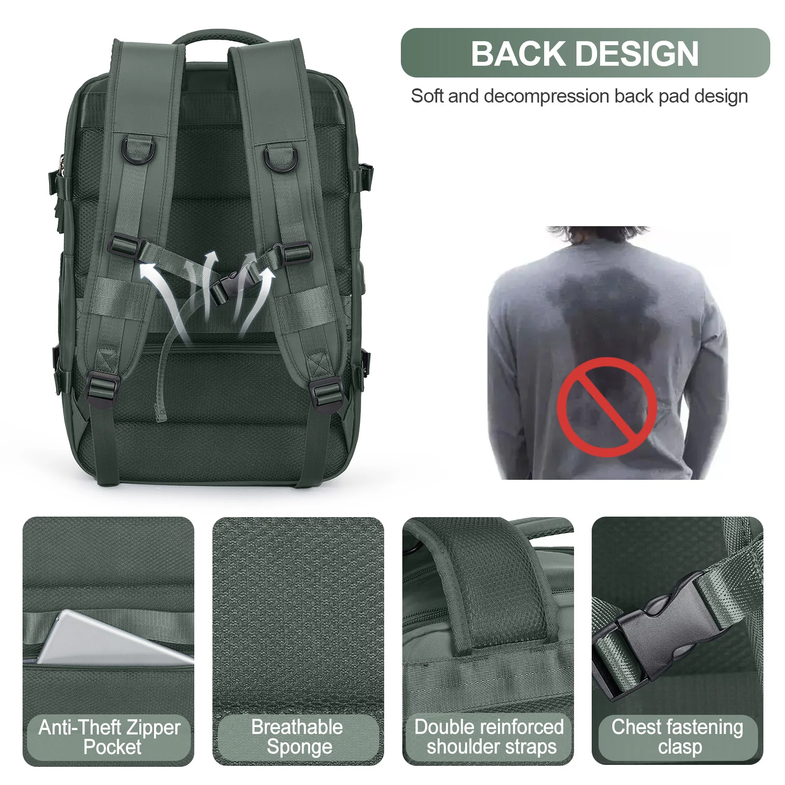Backpack for Women Men Waterproof Air Travel Backpack Hand Luggage Laptop Bags Large Capacity Expansion Backpack Shoulder Bag