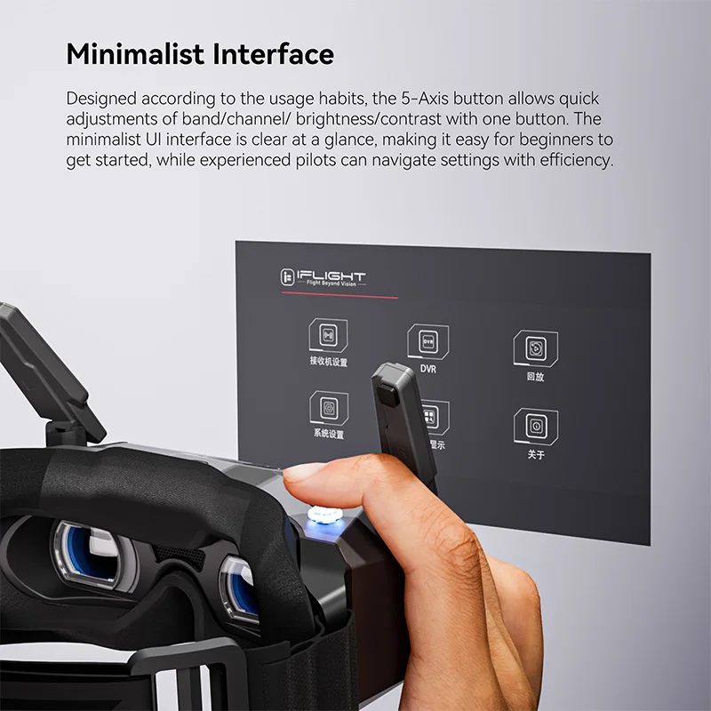 iFlight Skyviz 5.8GHz FPV Analog Goggles Dual 100Hz Micro-OLED 1920*1080 HD DVR thumbnail 5