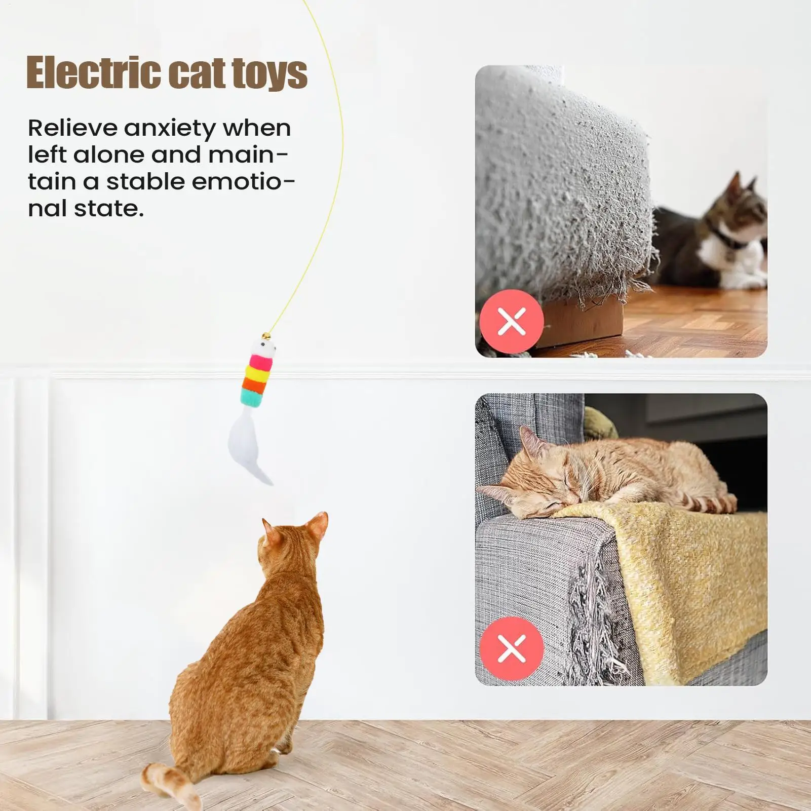 Cat Automatic Toy Interactive Electric Pet Game Kitten Enrichment Hangable Toy For Exercise Fitness Training Enrichment Boredom