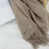 Ins Luxury Brand 100% Wool Scarf for Women Men Solid Color Plain Real Wool Scarves Female Winter Fashion Warm Cashmere Shawl