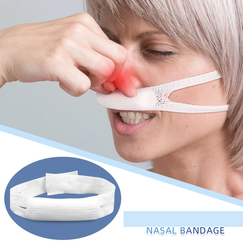 

Белый эластичный бандаж для носа, внешний бандаж для носа, держатель для повязки с высокой поглощающей способностью, растягивающийся для носа