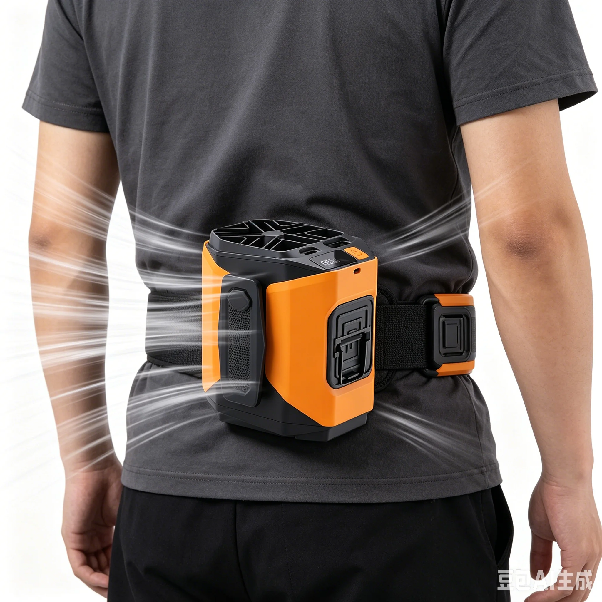 4000mAh 허리 팬 휴대용 핸드헬드 교수형 목 팬 야외 작업을 위한 전화 충전 LED 조명이 있는 초강력 바람