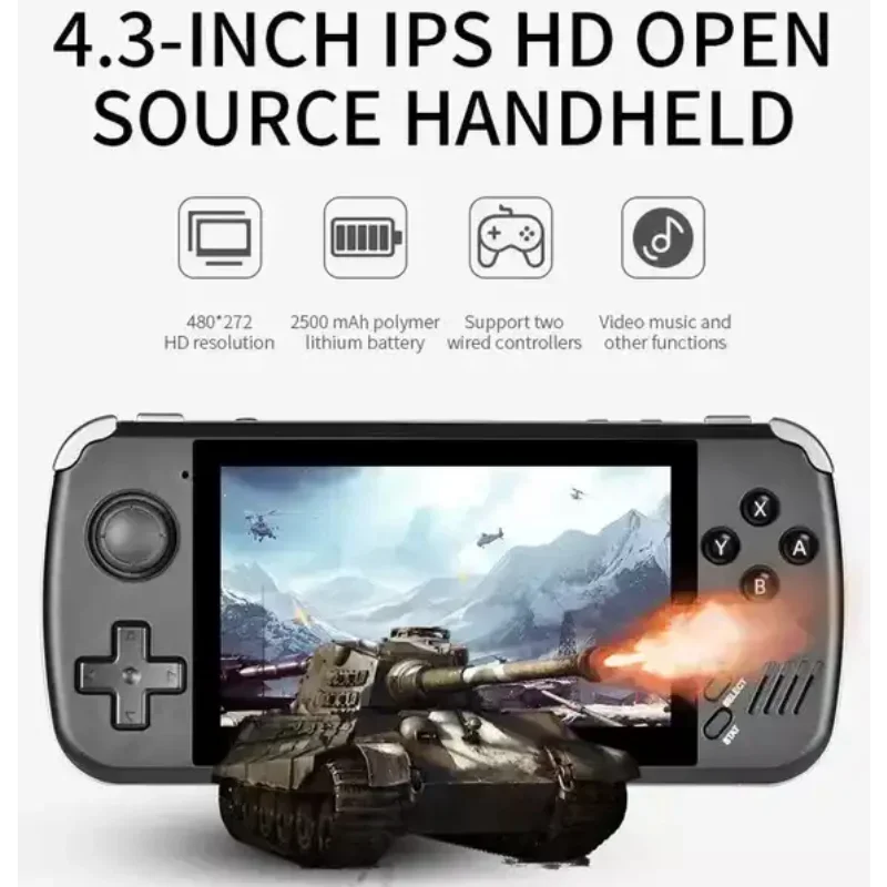 

X39pro Handheld Game Player 4.5 Inch IPS Screen Video Game Console Retro Game PS1 Support Wired Controllers for Children's Gift