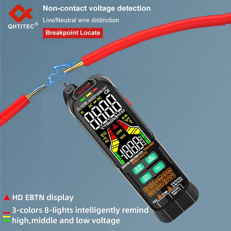 JCD USB Charge Multimetro Digital Profesional AC DC Current Voltage Detector Pen True RMS Capacitance Auto Range Multimeter
