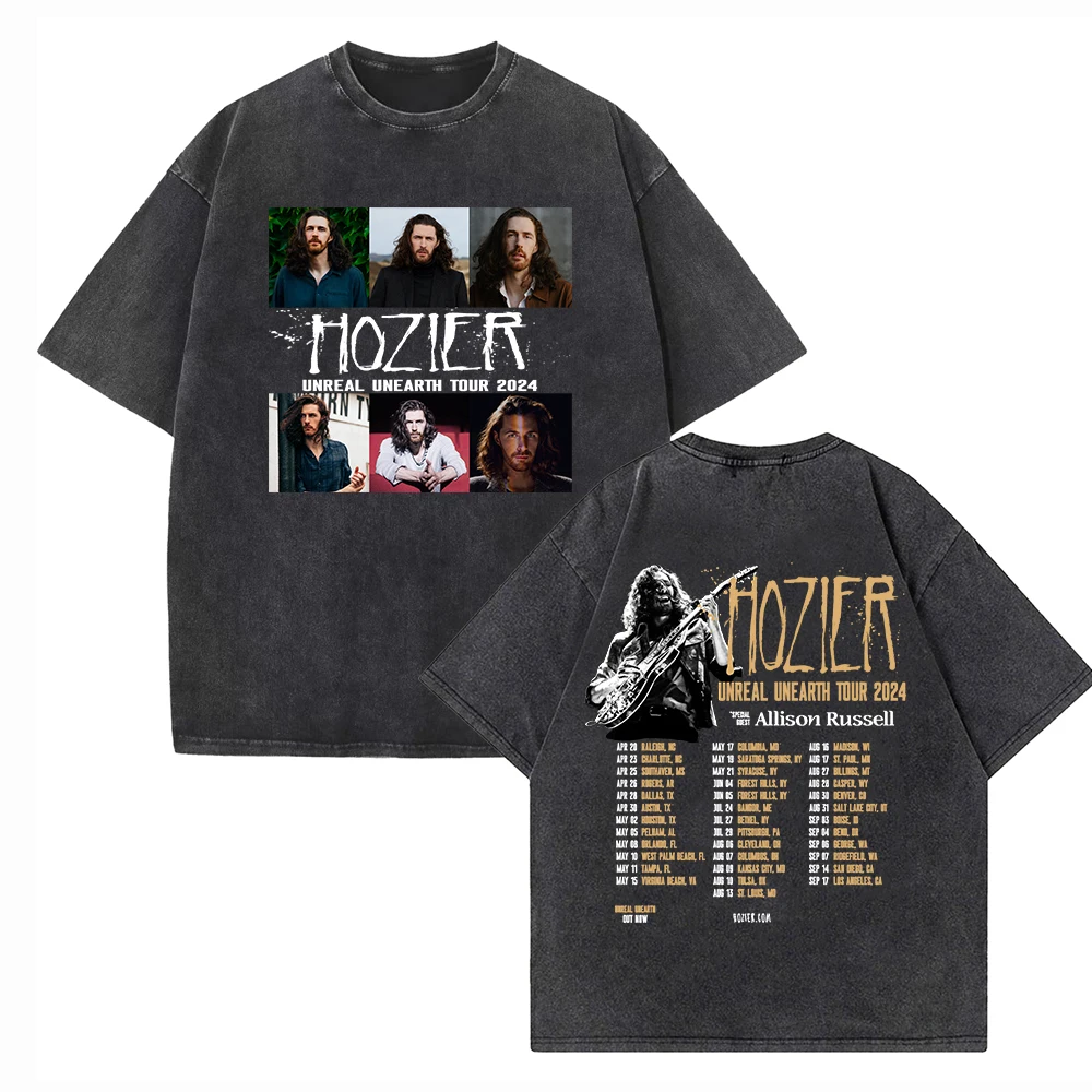 

Hozier Unreal Unearth Tour 2024 Shirts Harajuku O-Neck Cotton Vintage T-Shirts Fans Gift Tops