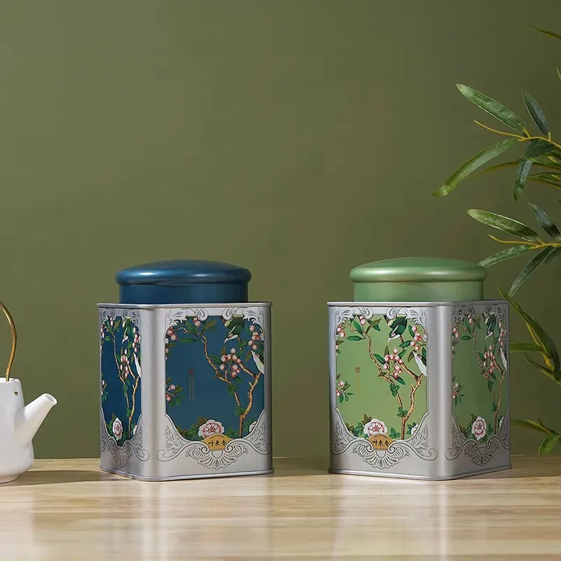Key Tea Can New Large-capacity Metal Tea Storage Cans Creative Printing Pattern ...