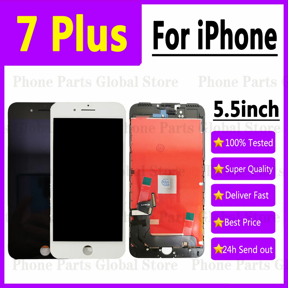 5.5 "Per Apple Iphone 7 Plus Display Lcd Completo Touch Panel Digitizer Sensor Assembly Sostituzione 7 Plus 7 P Display Lcd