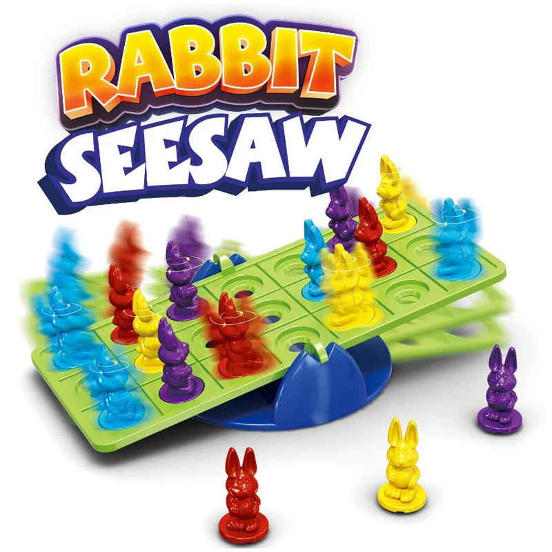 

Montessori Rabbit Monkey Seesaw Children's Puzzle Game Parenting Intelligence Board Game Family Party Fun Game Easter Toys