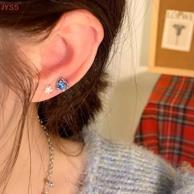 Premium Sense Blue Earrings Love Butterfly Cochlear Stud Sleep Free Ear Bone Stud Metal Simple Earrings 4