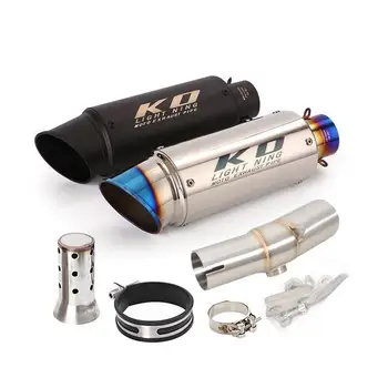 For Kawasaki ER6N ER650 2005-2011 Motorcycle Exhaust Muffler Mid Link Pipe Steel Escape ER6F EX650 2006-2011 Removable DB Killer