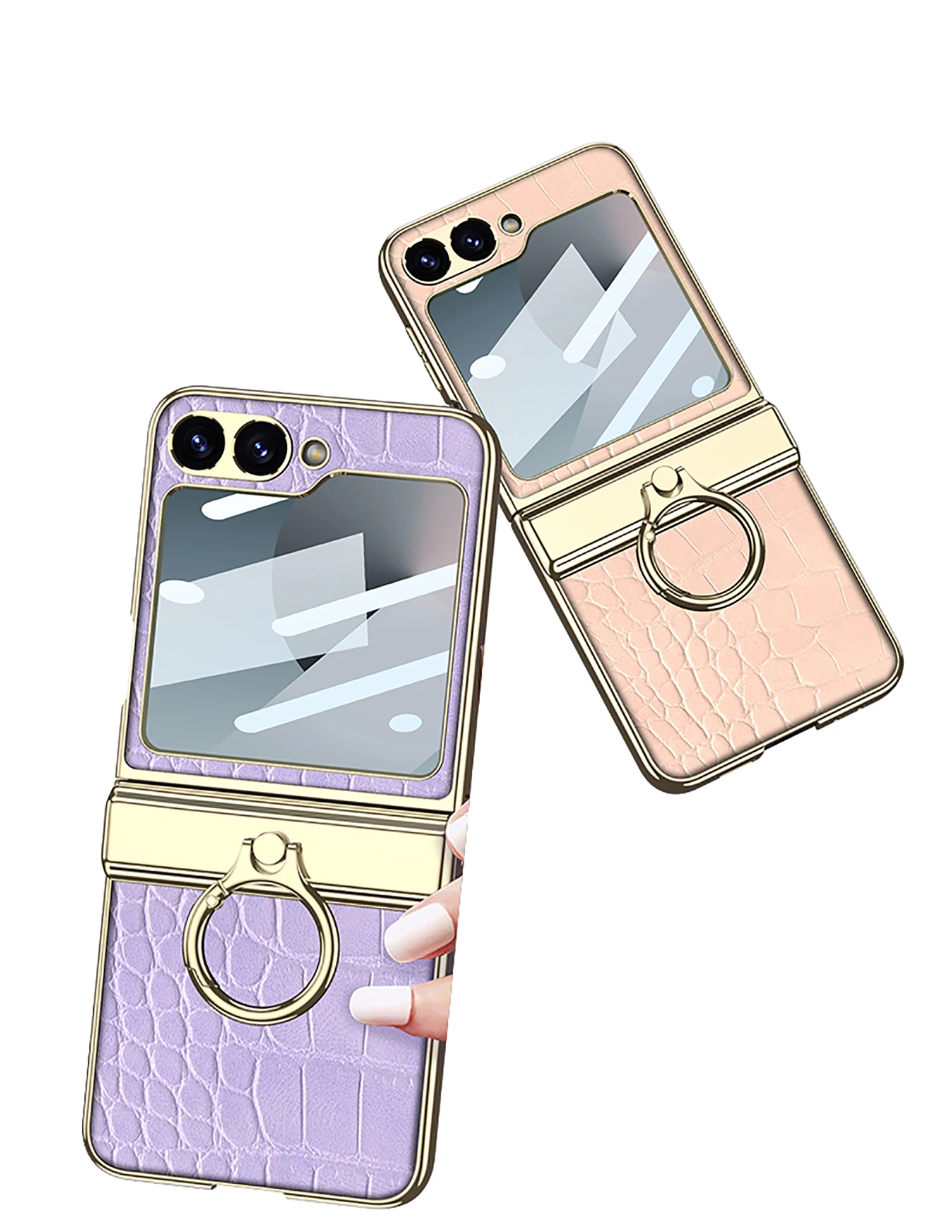 Luxury Plating Leather case for Samsung Galaxy Z Flip 6 magnetic all-included hi