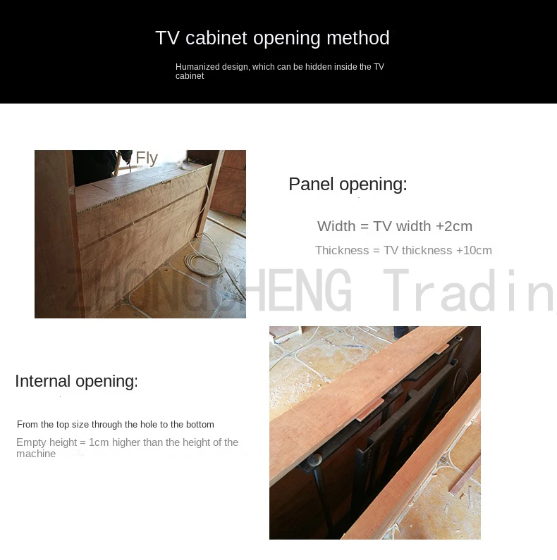 LCD TV lifting movement Electric TV cabinet partition lifter expansion bracket h
