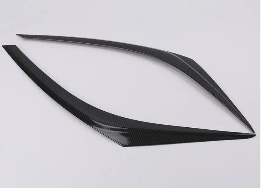 carbon fiber ABS Chrome Front Headlight Cover Trims 2PCS Toyota C-HR CHR C HR