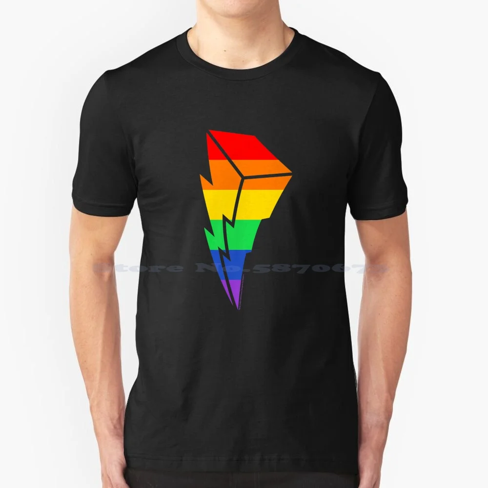 Pride Bolt Rainbow T Shirt 100% Cotone Tee Power Rainbow Bolt Rainbow Pride Bolt Power Pride Rangers Bolt