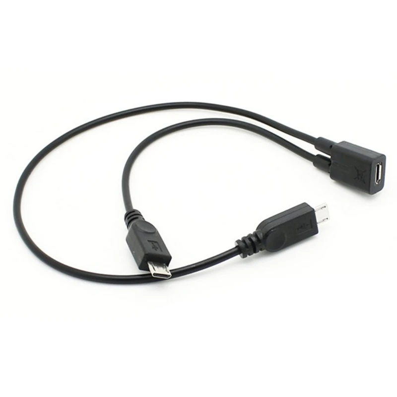 Micro USB Female 1 to 2 Micro USB Male Splitter Extension Charge Cable Wire