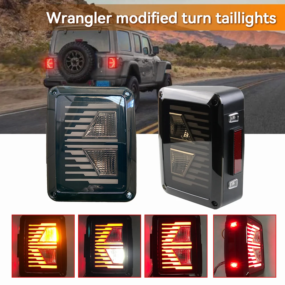 

2Pcs LED Taillights 12V 8000LM 6000K Turn Signal Light Back Up Reverse Lamp Waterproof For JEEP For Wrangler 07-17JEEP Wrangler