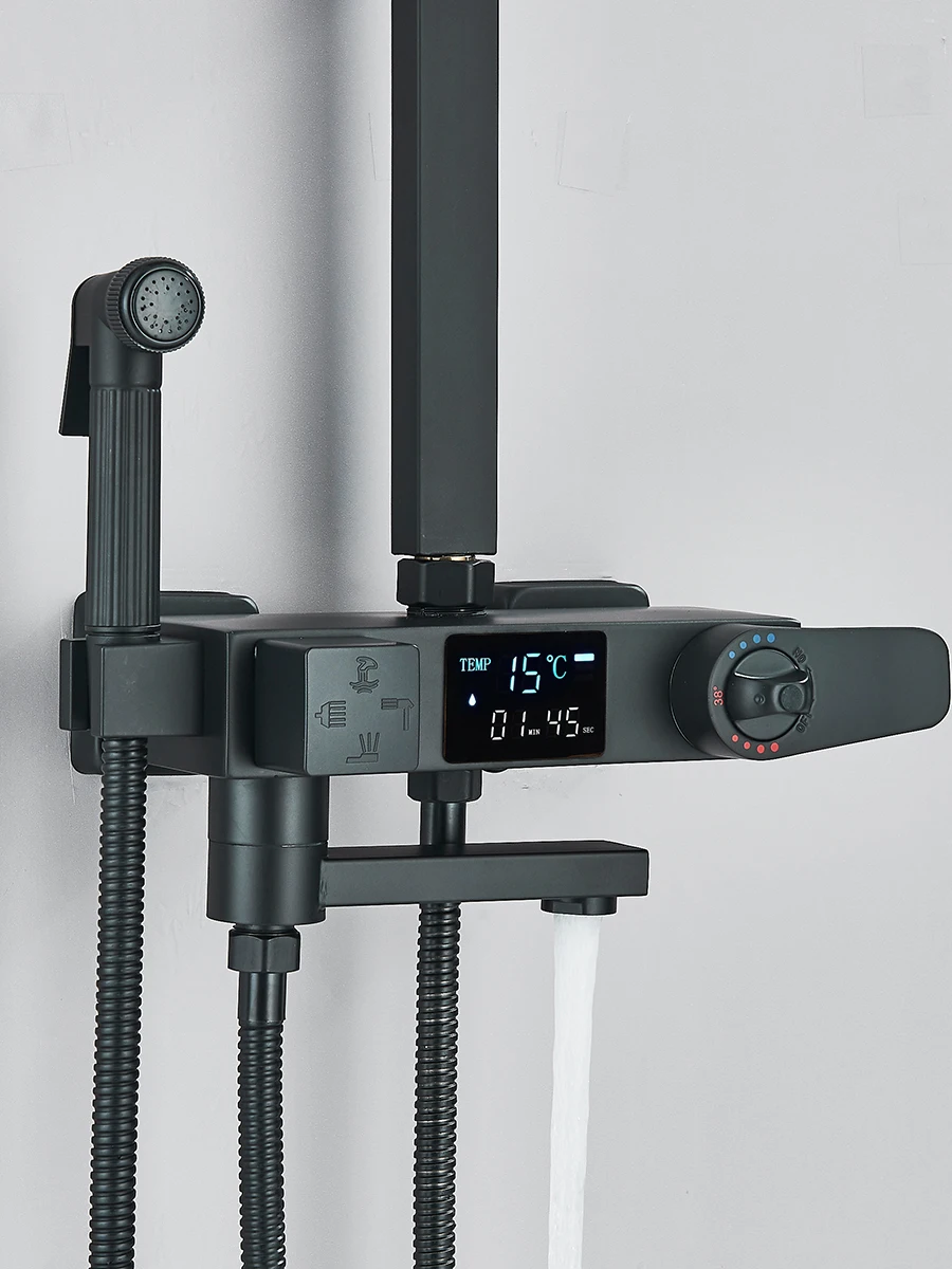 Faucet controls close-up showing smooth handles