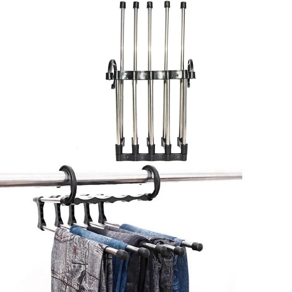 Magic Closet Hangers 1pcs Trousers Pants Hanger Multi-Function Retractable Closet 5 In 1 Wholesale 3