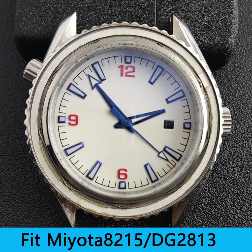 

42.5mm Miyota Case Men Watch Accessories Stainless Steel Case Luminous Dial For Miyota8215 DG2813 Movement Replacement Parts