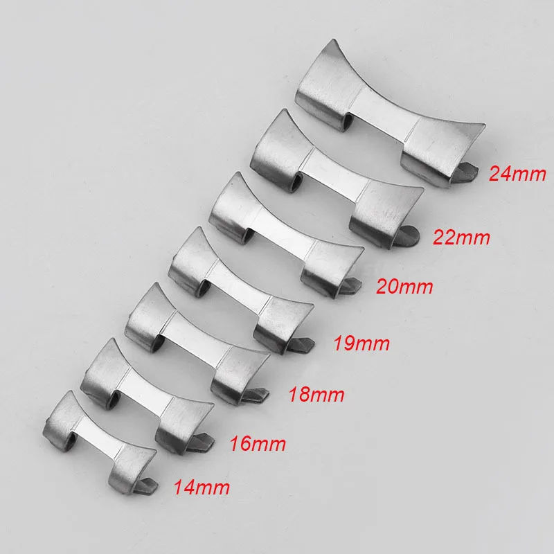 Curved End Stainless Steel Strap Adapter for Watch Bracelet Links (Multiple Sizes Available)