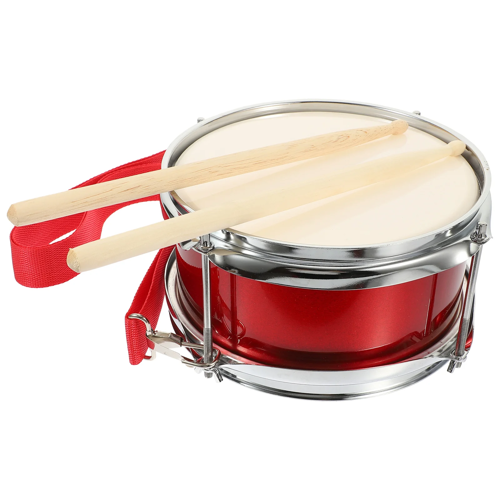 

Vaguelly Snare Drum Hand Drum Sticks Shoulder Strap Red Percussion Musical Instruments Kids Children