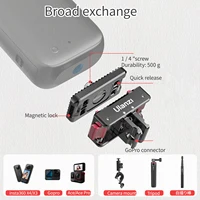 Ulanzi IN01 Magnetic Quick Release Mount Kit for Insta360 X4/X3/ONE X2/X/ GoPro Hero 13  with 1/4" Screw Action Camera Interface 2